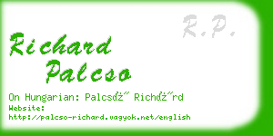 richard palcso business card